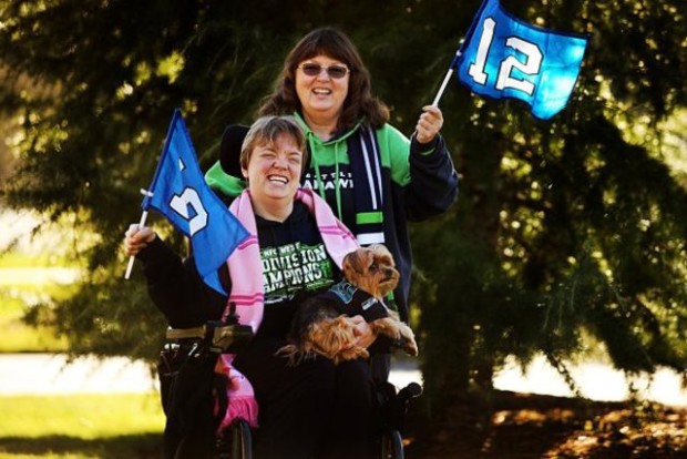  Super_Bowl_fans Zana Gearllach and her mother Laurie Gearllach will be attending Super XLVIII to watch the Seahawks. (Rachel Anne Seymour/Kitsap Sun)